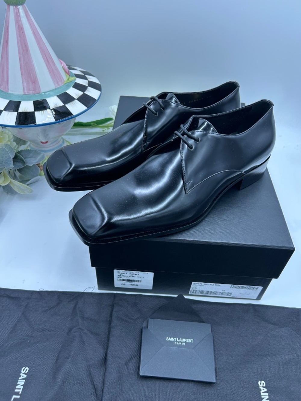 Men’s Saint Laurent JEAN Leather Derby Shoes. Size 42/9 US. Made in Italy. - Picture 14 of 14